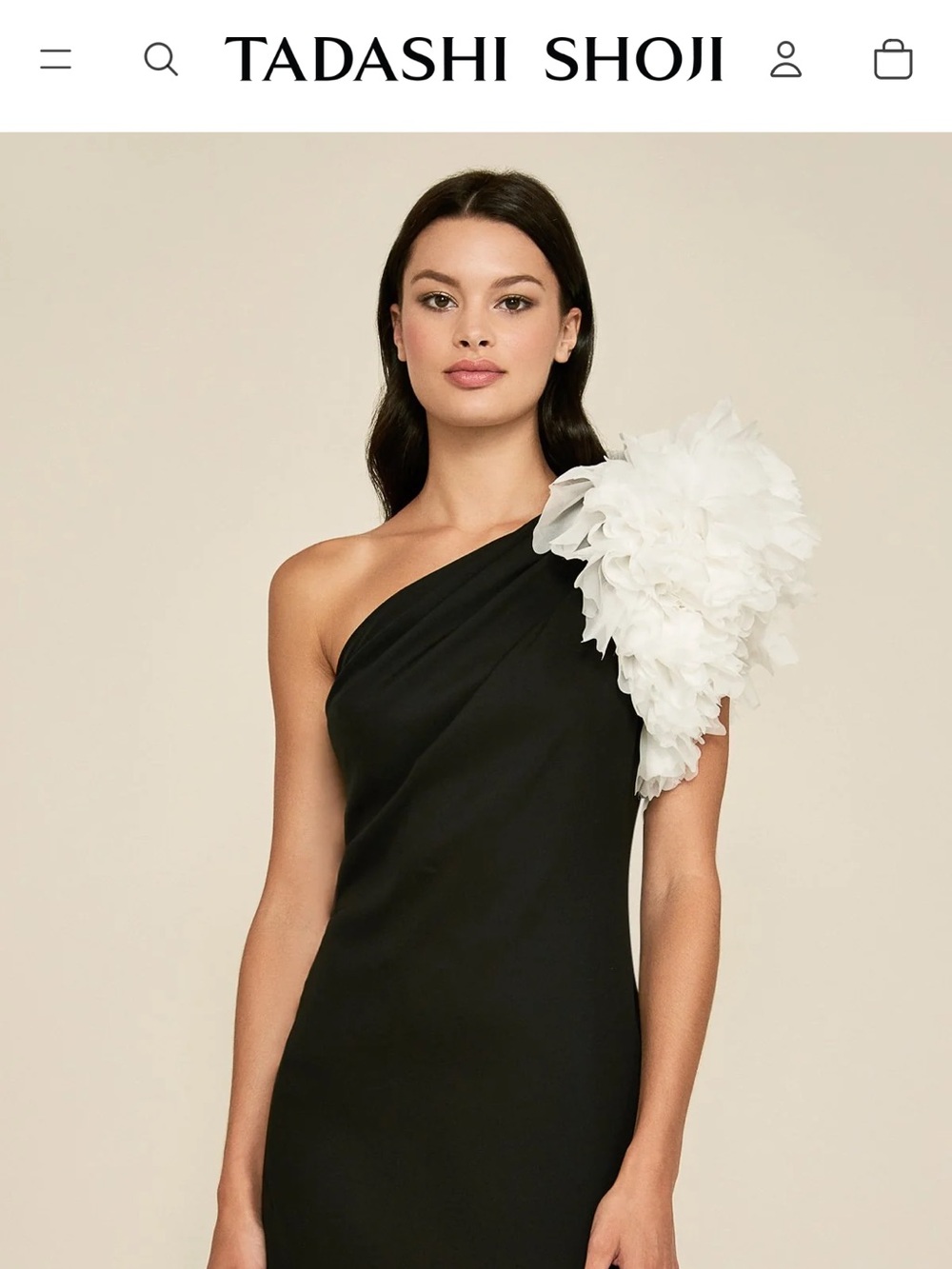 Tadashi Shoji One Shoulder Crepe Cocktail Dress